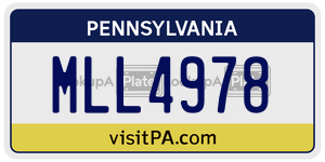 MLL4978  license plate in PA