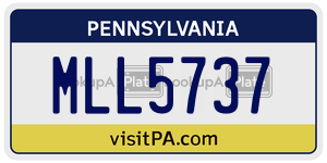MLL5737  license plate in PA