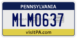 MLM0637 license plate in Pennsylvania
