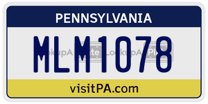 MLM1078 license plate in Pennsylvania