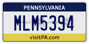 MLM5394  license plate in PA
