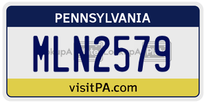 MLN2579 license plate in Pennsylvania