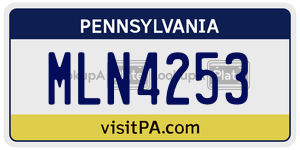 MLN4253  license plate in PA
