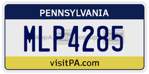 MLP4285 license plate in Pennsylvania