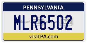 MLR6502 license plate in Pennsylvania