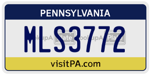 MLS3772 license plate in Pennsylvania