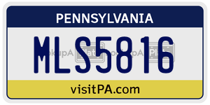 MLS5816 license plate in Pennsylvania