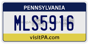 MLS5916 license plate in Pennsylvania