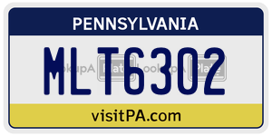 MLT6302 license plate in Pennsylvania