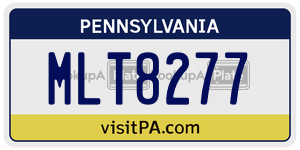 MLT8277  license plate in PA