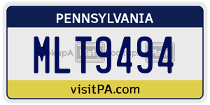 MLT9494 license plate in Pennsylvania