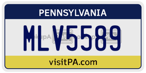 MLV5589  license plate in PA