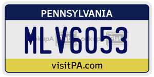 MLV6053 license plate in Pennsylvania