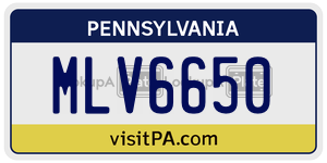 MLV6650 license plate in Pennsylvania