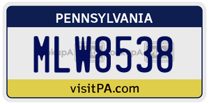 MLW8538 license plate in Pennsylvania