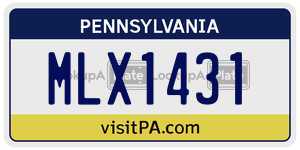 MLX1431  license plate in PA