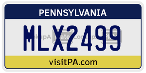 MLX2499 license plate in Pennsylvania