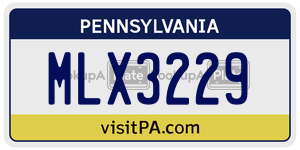 MLX3229 license plate in Pennsylvania