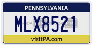 MLX8521  license plate in PA