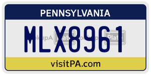 MLX8961 license plate in Pennsylvania