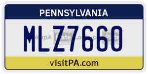 MLZ7660  license plate in PA