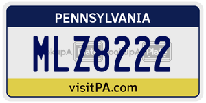 MLZ8222  license plate in PA