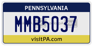MMB5037 license plate in Pennsylvania