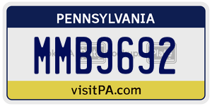 MMB9692  license plate in PA