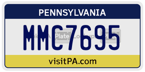 MMC7695  license plate in PA