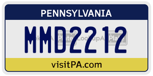 MMD2212  license plate in PA