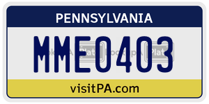 MME0403  license plate in PA