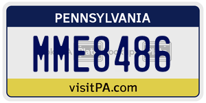 MME8486  license plate in PA