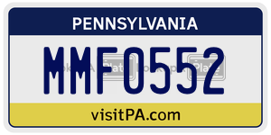MMF0552 license plate in Pennsylvania