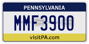 MMF3900  license plate in PA
