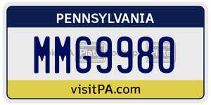 MMG9980  license plate in PA