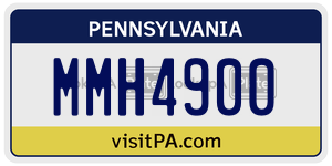 MMH4900 license plate in Pennsylvania