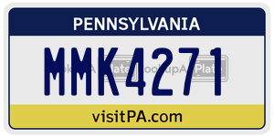 MMK4271 license plate in Pennsylvania
