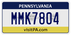 MMK7804 license plate in Pennsylvania
