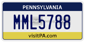 MML5788  license plate in PA