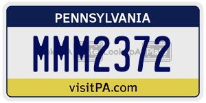 MMM2372  license plate in PA