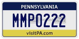 MMP0222 license plate in Pennsylvania