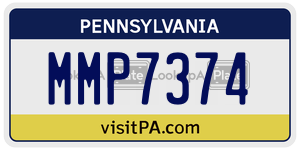 MMP7374  license plate in PA