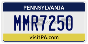 MMR7250 license plate in Pennsylvania