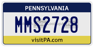 MMS2728 license plate in Pennsylvania