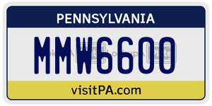 MMW6600  license plate in PA