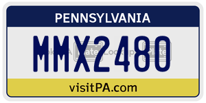 MMX2480 license plate in Pennsylvania