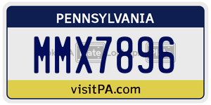 MMX7896 license plate in Pennsylvania