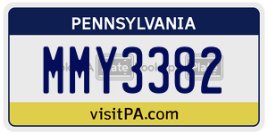MMY3382  license plate in PA