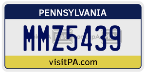 MMZ5439  license plate in PA
