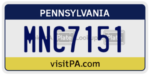 MNC7151  license plate in PA
